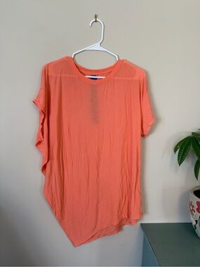 Kit and Ace Women's Coral Asymmetric Short-Sleeve Top size 4
